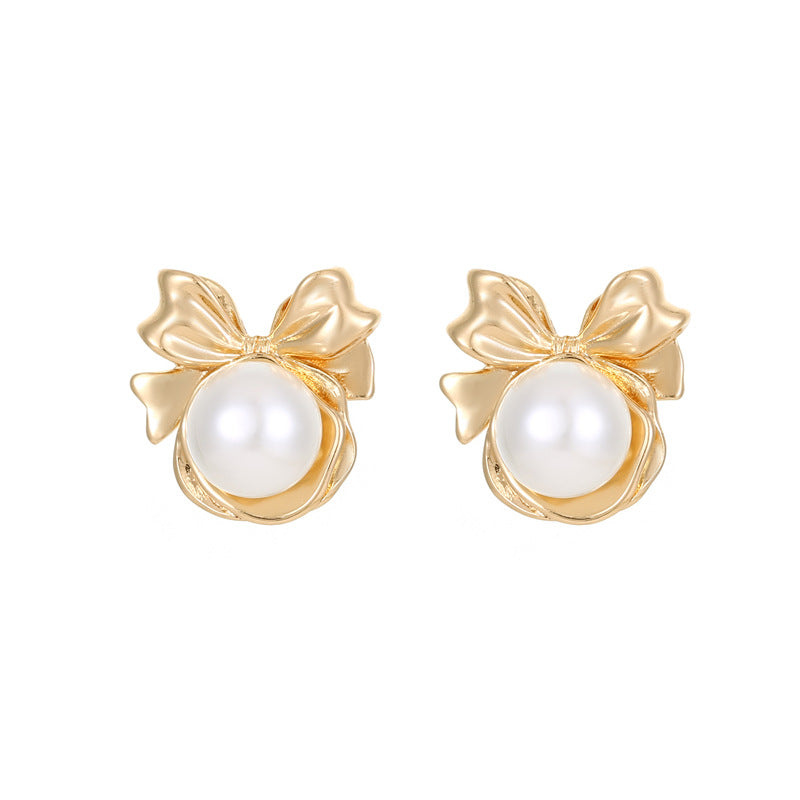 4 Schlangenketten-Ohrstecker, 14 K GF, halbgebohrte Perlen, Rohling