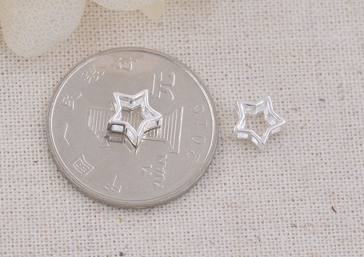 Cadre de perle étoile creuse en argent sterling S925