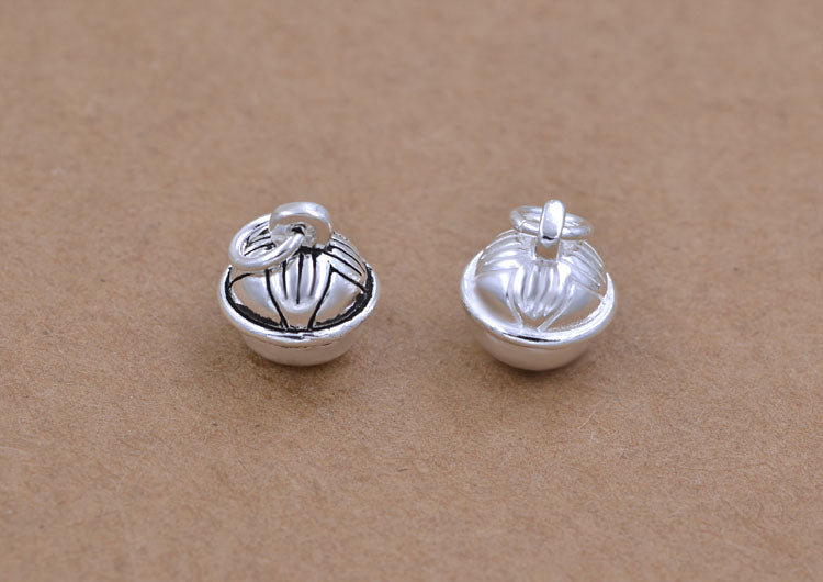 Sterling Silver Tiny Bell Charm Pendant S925 Finding