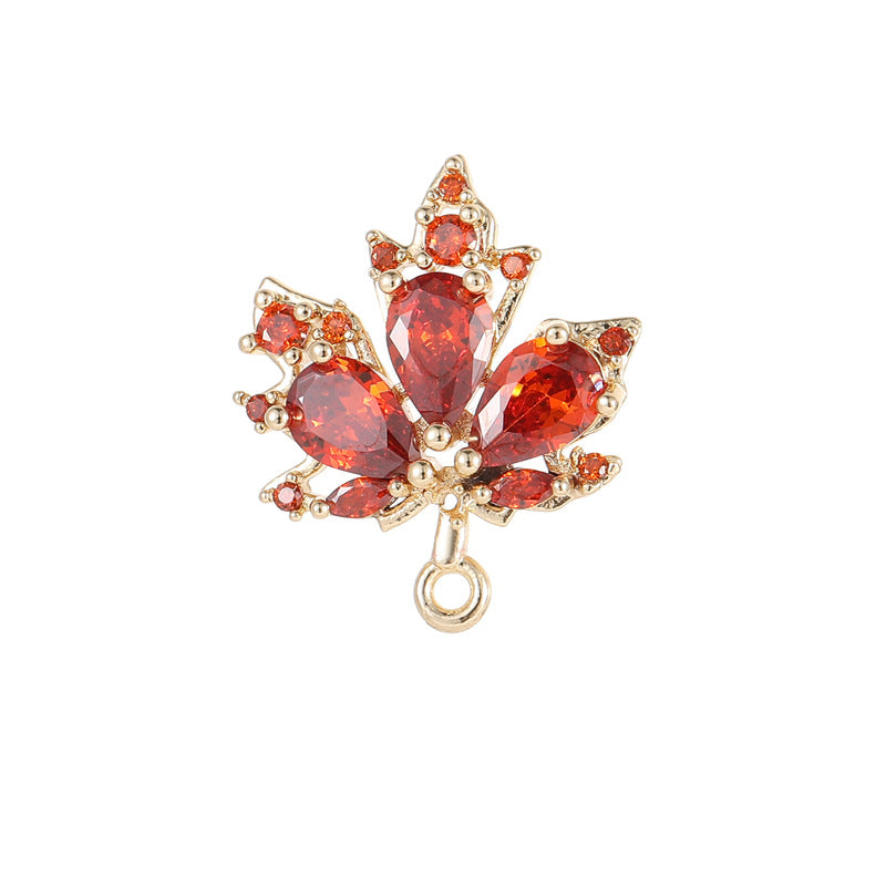 2 connecteurs de charme floral à double boucle ornés de strass 14K GF