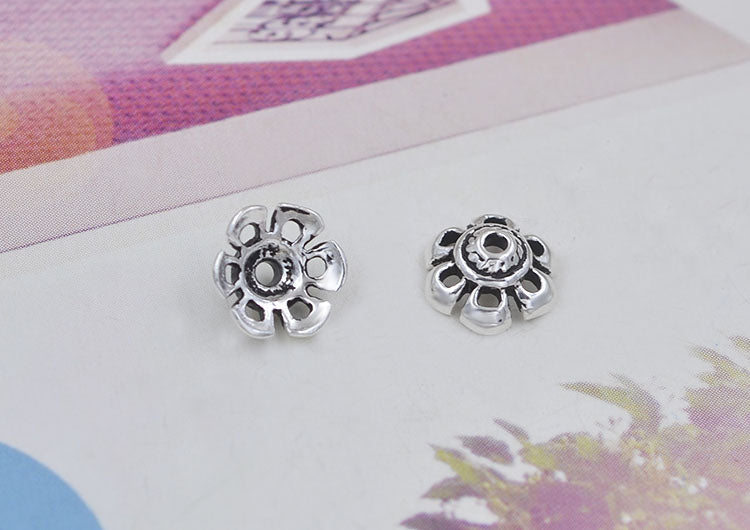 Coupe de capuchon de perle florale en argent sterling S925