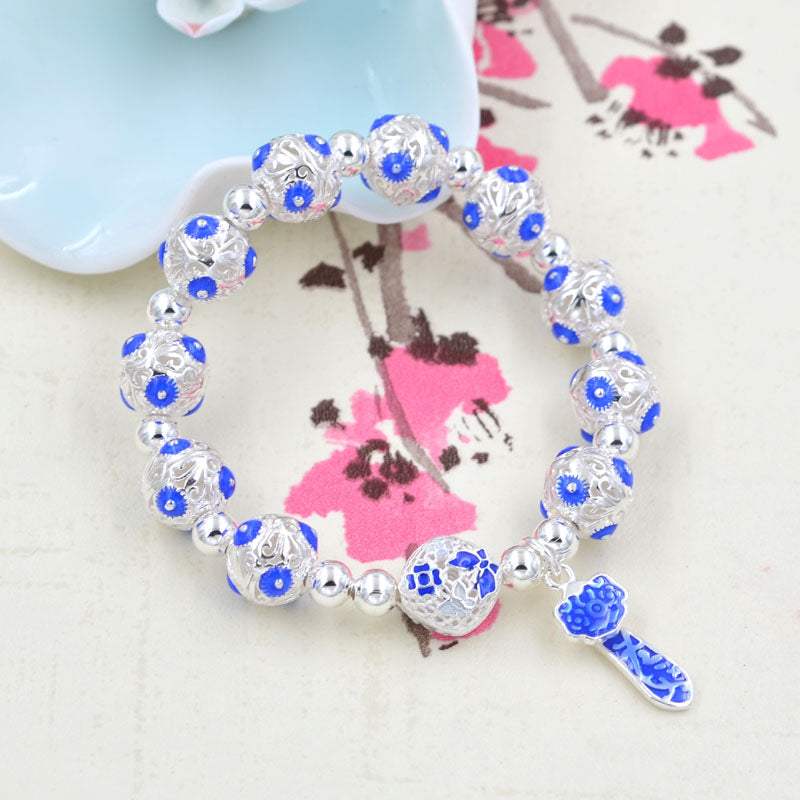 Pendentif à breloque Ruyi en argent Sterling émail époxy, recherche S925