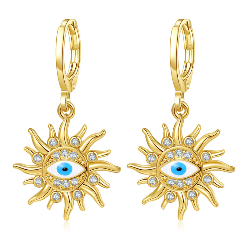 4 boucles d'oreilles créoles à breloques en émail époxy avec perles en strass ornées de perles 14K GF