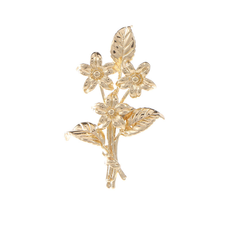 2 pendentif de charme de branche florale 14K GF perle semi-percée perle vierge