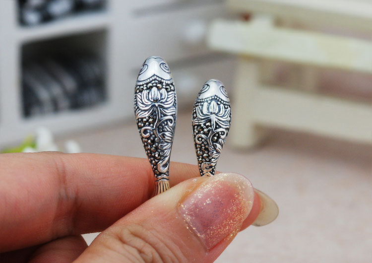 Sterling Silver Rhinestone Bent Fish Pipe Bead Spacer S925 Finding