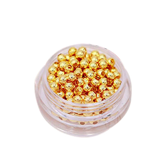 Bulk 100 Tiny Glossy Round Bead 14KGP 18KGP Copper Charm Beadwork Spacer Jewelry Finding 2mm 2.5mm 3mm 4mm 5mm 6mm 8mm