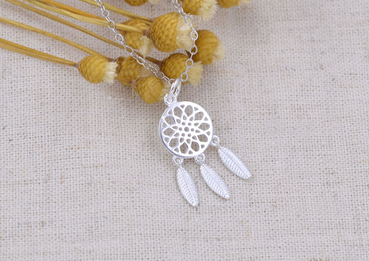 Pendentif à breloque petit attrape-rêves en argent sterling S925