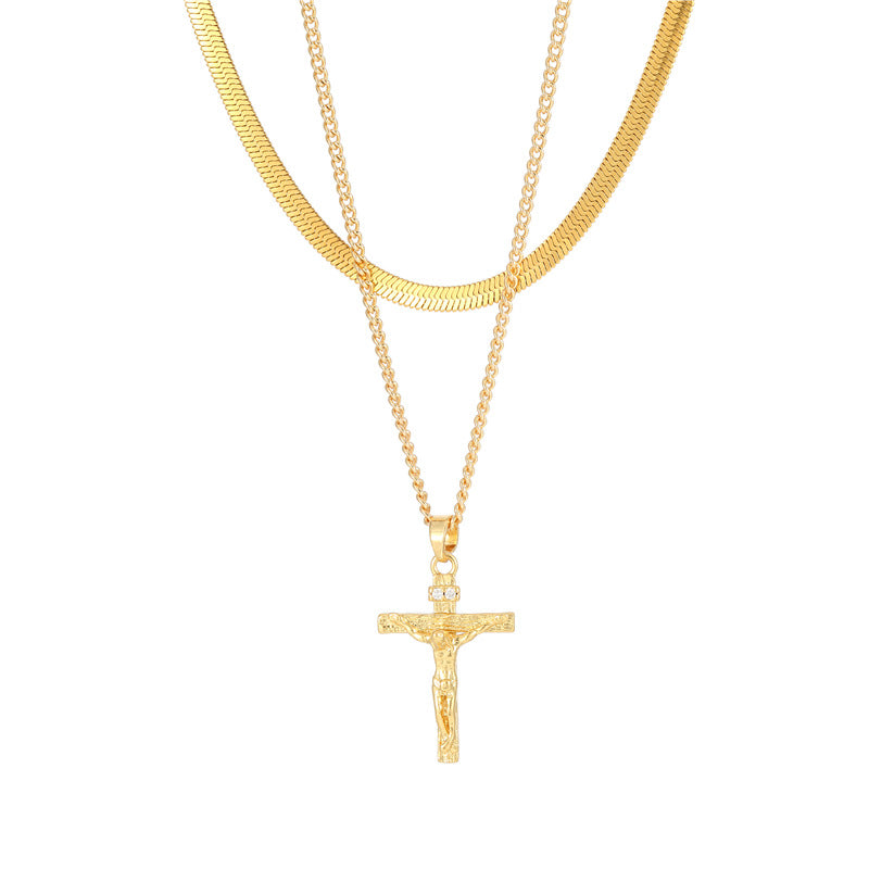 2 Blumen Kreuz Herz Rechteck Tarot Karte Charm Kabel Schlange Singapur Kette Halskette Strass verziert 14K GF Choker