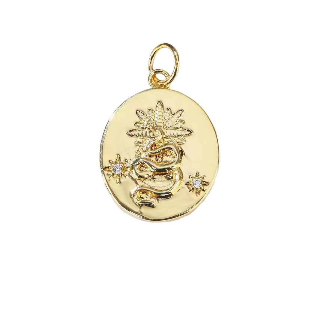 2 Tiny Scorpion Snake Bee Shell Charm Pendant Rhinestone Embellished 14K GF