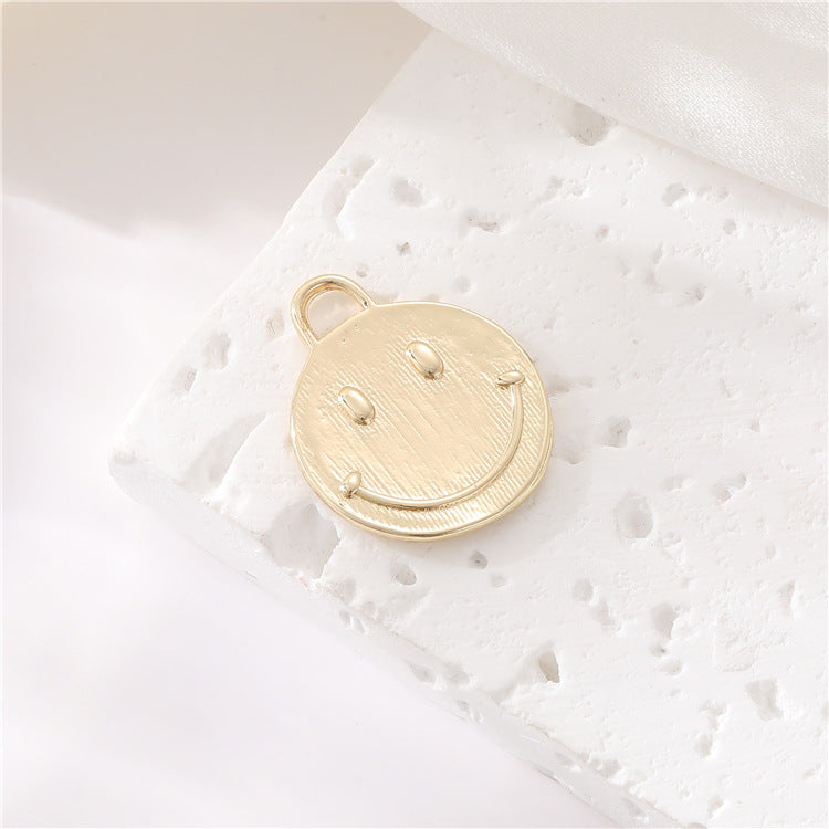 2 Apollo Eye Smile Face Angel Caesar Coin Charm Pendentif Strass Embelli 14K GF