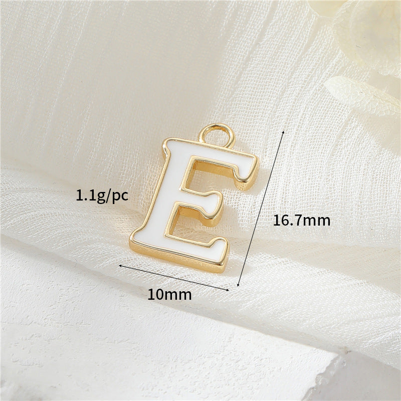 2 Emaille-Epoxidharz-Anfangsbuchstaben AZ-Charm-Anhänger 14K GF