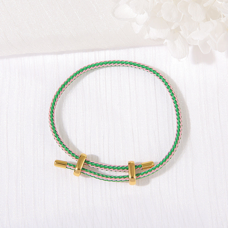 2 verstellbare schlichte geflochtene Schnurarmbänder aus 14-karätigem GF-Armband