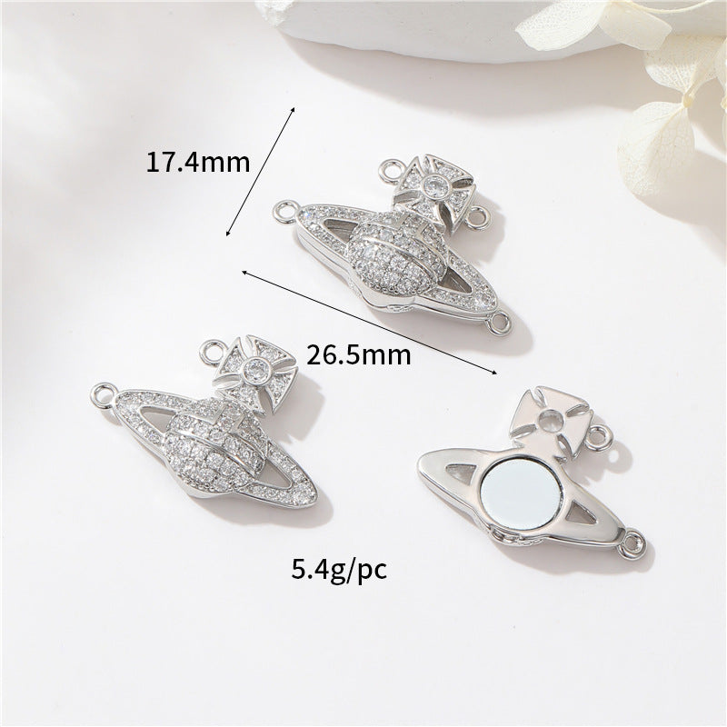 2 fermoirs magnétiques papillon Saturne rectangulaire citrouille, connecteur de fermoirs pendentif 14K GF