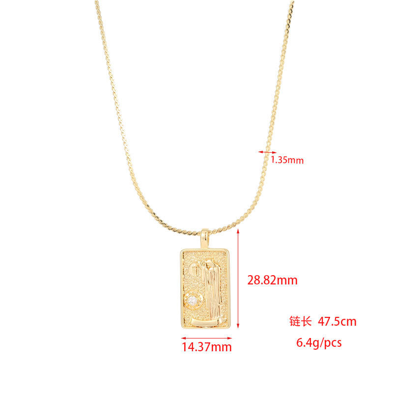 2 Blumen Kreuz Herz Rechteck Tarot Karte Charm Kabel Schlange Singapur Kette Halskette Strass verziert 14K GF Choker