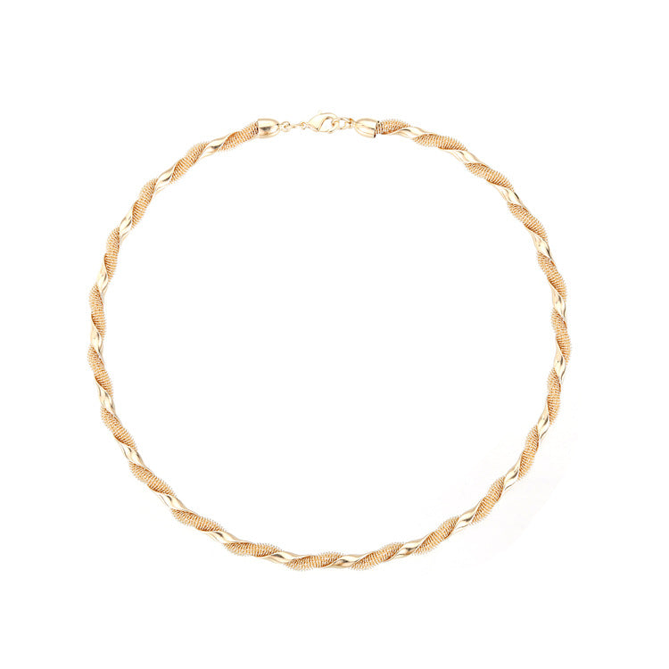 Collier 2 chaînes serpent 14K GF ras du cou
