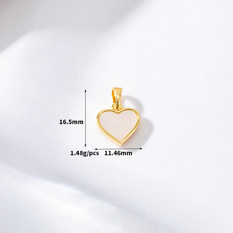 2 coeur croix rectangle rond ovale pendentif à breloque coquille embellie 14K GF