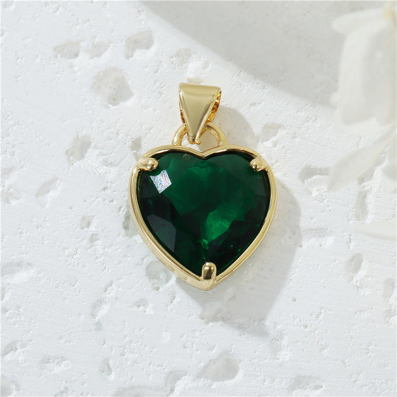 Pendentif à breloque 2 cœurs orné de strass 14K GF