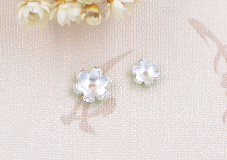 Enamel Epoxy Sterling Silver Floral Bead Cap Cup S925 Finding