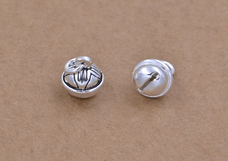 Sterling Silver Tiny Bell Charm Pendant S925 Finding