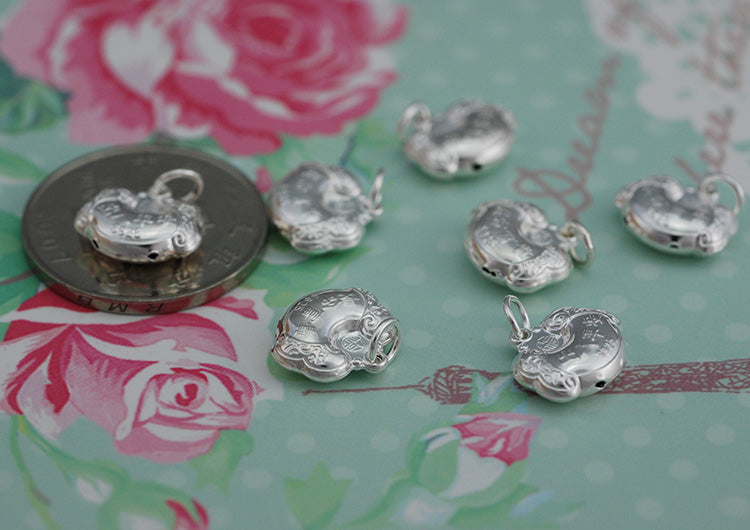 Sterling Silver Longevity Lock Charm Pendant S925 S990 Finding