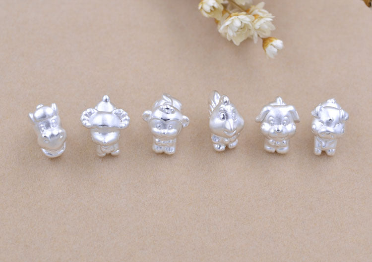 Sterling Silver Carved Chinese Zodiac Bead Spacer S990 Finding