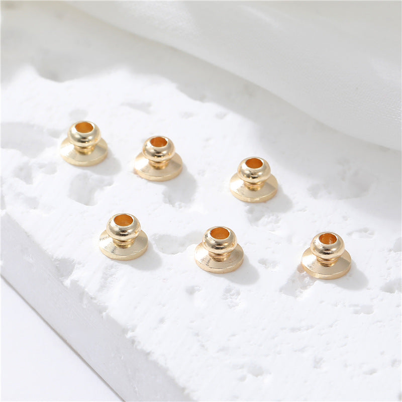 10 Charme de perle ronde plate 14K GF Entretoise de perles