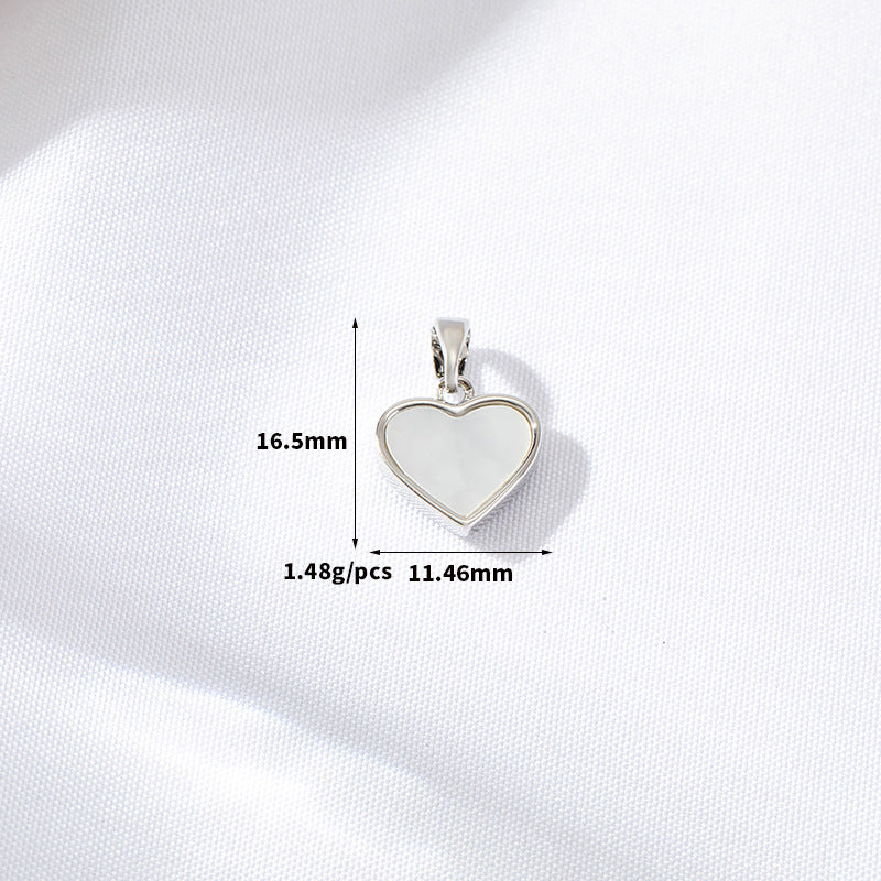 2 coeur croix rectangle rond ovale pendentif à breloque coquille embellie 14K GF