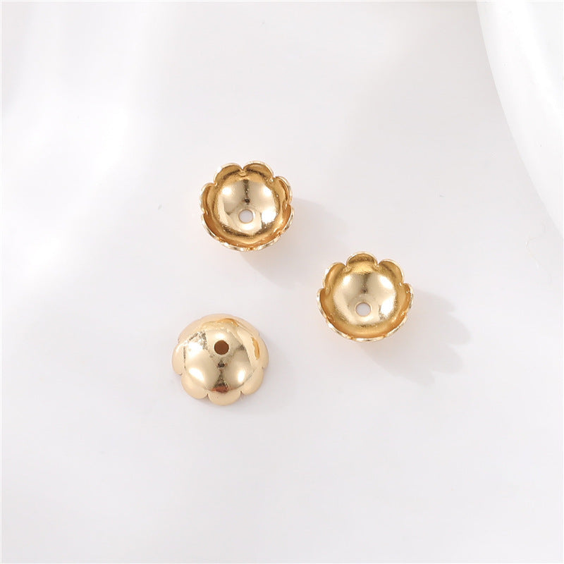 10 capuchons de perles rondes, entretoise de perles de charme 14K GF