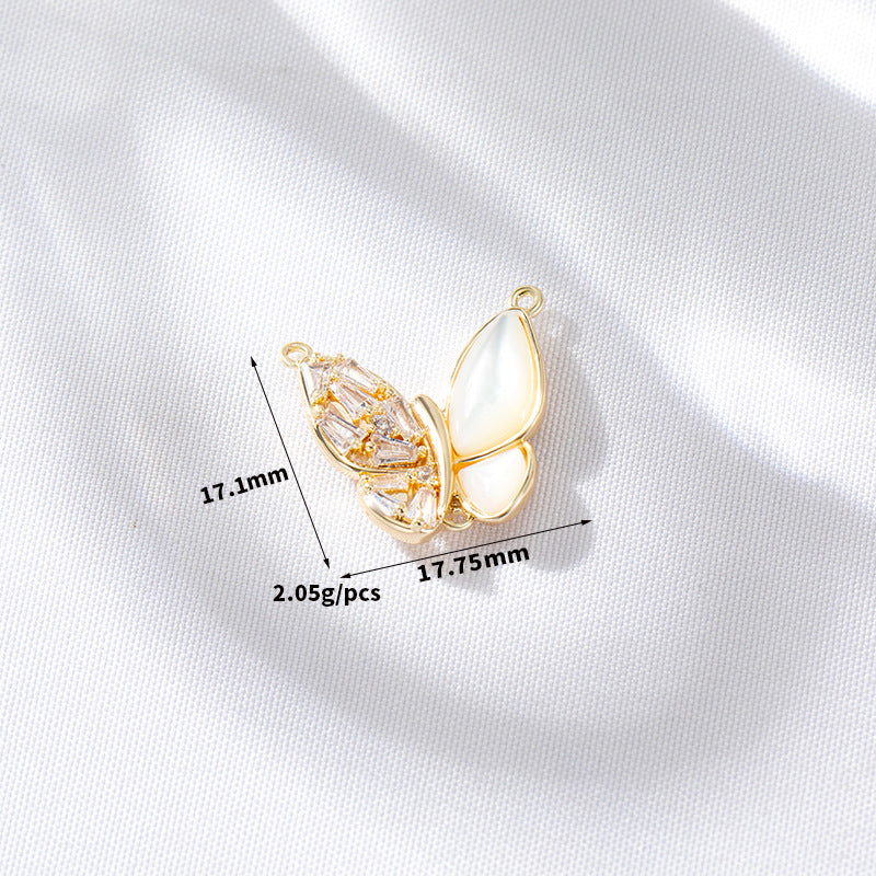 2 coeur étoile sirène queue de baleine violoncelle papillon clé nuage croix pendentif à breloque coquille strass embelli 14K GF