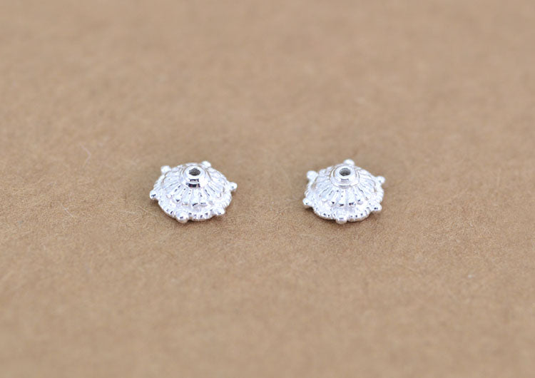 Sterling Silver Floral Bead Cap Cup S925 Finding