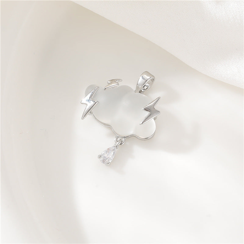 2 Méduses Floral Nuage Coeur Charme Pendentif Strass Incrusté 14K GF