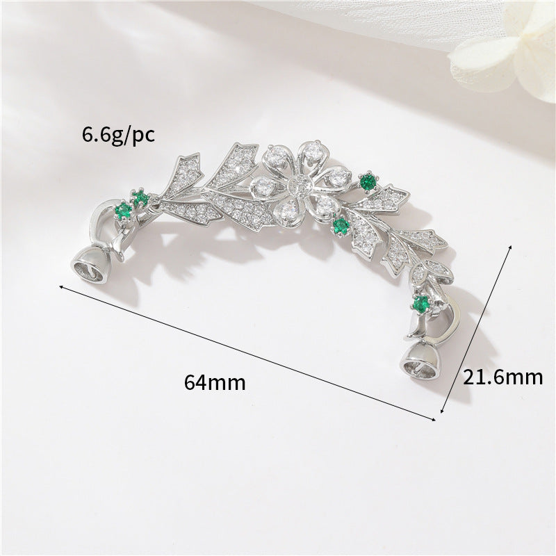 2 Schleife, Schmetterling, Blumen-Karabinerverschluss, Muschel-Strasssteinverzierung, 14-karätige GF-Federschnallenverschlüsse, Verbinder