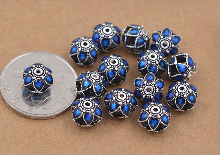 Sterling Silver Flat Pumpkin Bead Spacer S925 Finding