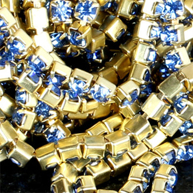 10 yd Colorful Rhinestone Cup Chain Gold Trim Metal Cup Close Chain Jewelry High Quality Wedding Veil Finding 2mm 2.5mm 2.8mm 3mm