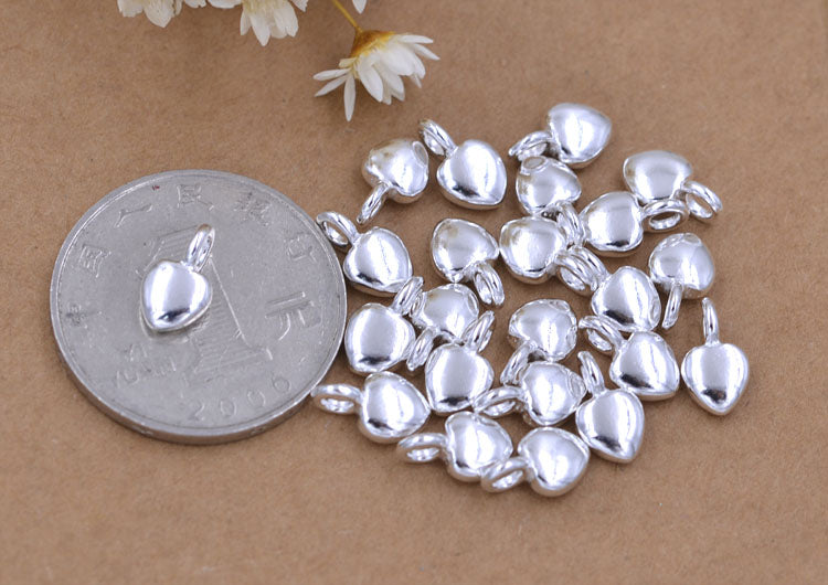 Sterling Silver Tiny Star Moon Heart Cross Charm Pendant S925 Finding