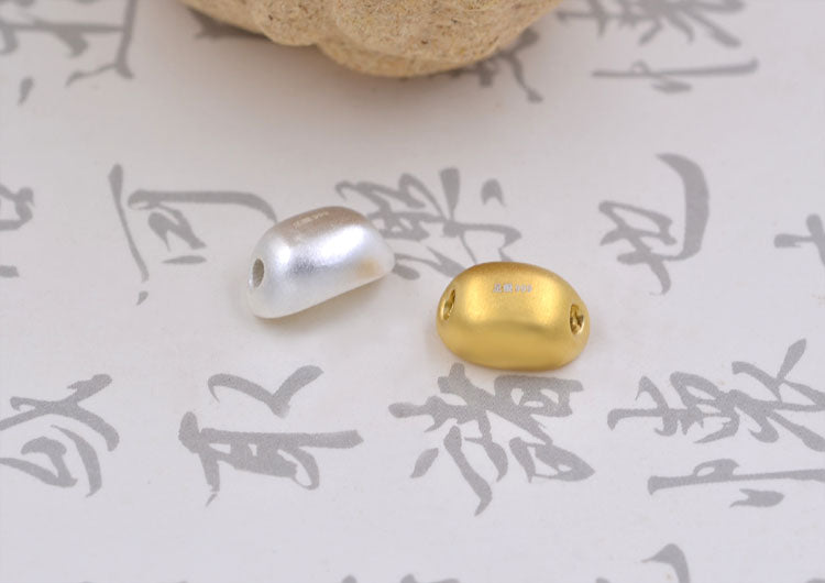 Perle de lingot d'or Fortune en argent sterling S990
