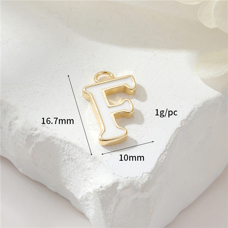 2 Emaille-Epoxidharz-Anfangsbuchstaben AZ-Charm-Anhänger 14K GF