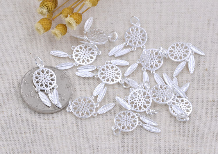 Pendentif à breloque petit attrape-rêves en argent sterling S925
