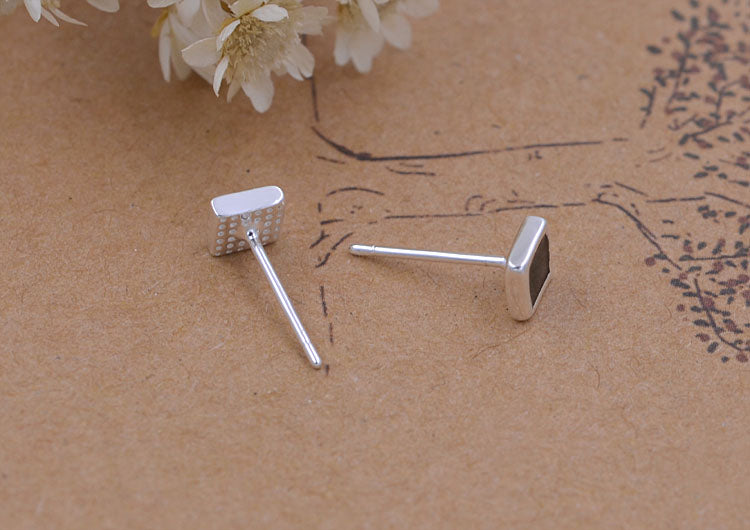 Boucles d'oreilles en argent Sterling émail époxy carré rond étoile coeur goutte d'eau Triangle S925