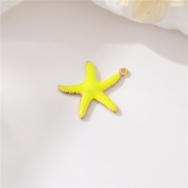 2 pendentifs à breloque étoile de mer émail époxy 14K GF