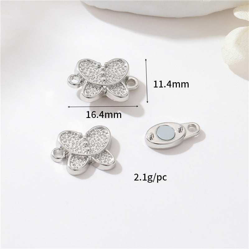 2 fermoirs magnétiques papillon Saturne rectangulaire citrouille, connecteur de fermoirs pendentif 14K GF