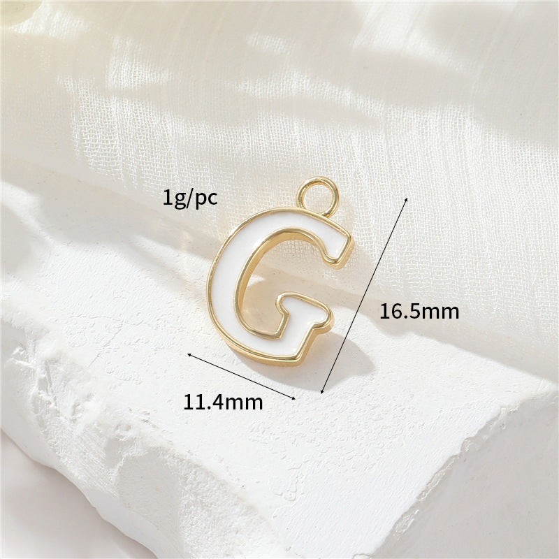 2 Emaille-Epoxidharz-Anfangsbuchstaben AZ-Charm-Anhänger 14K GF