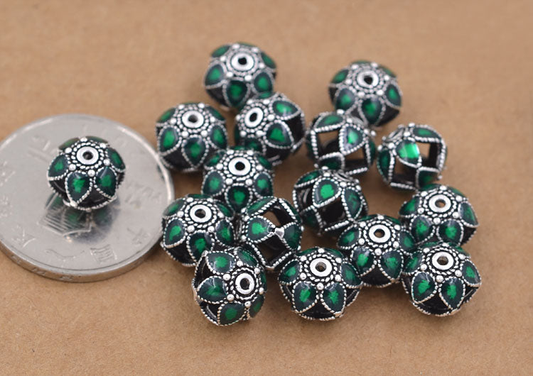 Sterling Silver Flat Pumpkin Bead Spacer S925 Finding