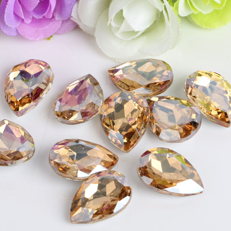 Bulk 100 Faceted Waterdrop Pointed Culet Clear Rhinestone Glass Jewelry Finding 6x8mm 8x13mm 7x10mm 10x14mm 13x18mm 18x25mm 20x30mm