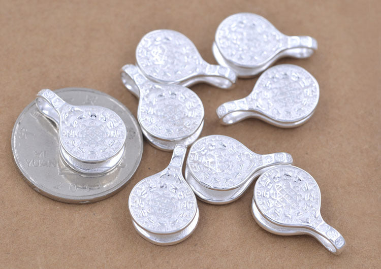 Sterling Silver Tiny Round Zodiac Coin Charm Pendant S925 Finding