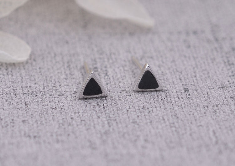 Boucles d'oreilles en argent Sterling émail époxy carré rond étoile coeur goutte d'eau Triangle S925