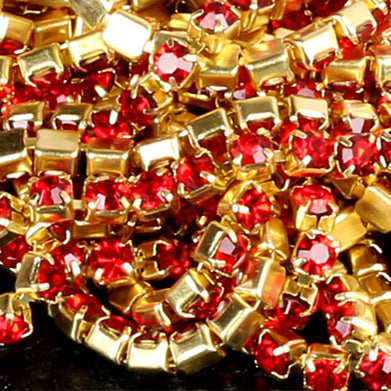 10 yd Colorful Rhinestone Cup Chain Gold Trim Metal Cup Close Chain Jewelry High Quality Wedding Veil Finding 2mm 2.5mm 2.8mm 3mm