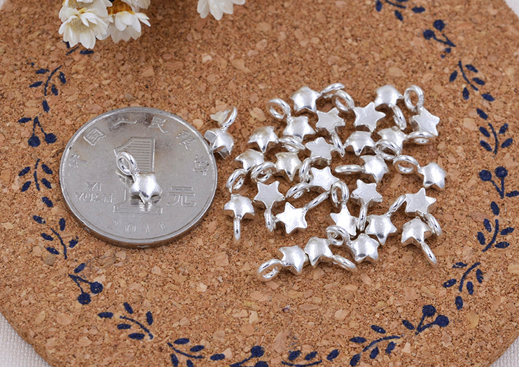 Sterling Silver Tiny Star Moon Heart Cross Charm Pendant S925 Finding