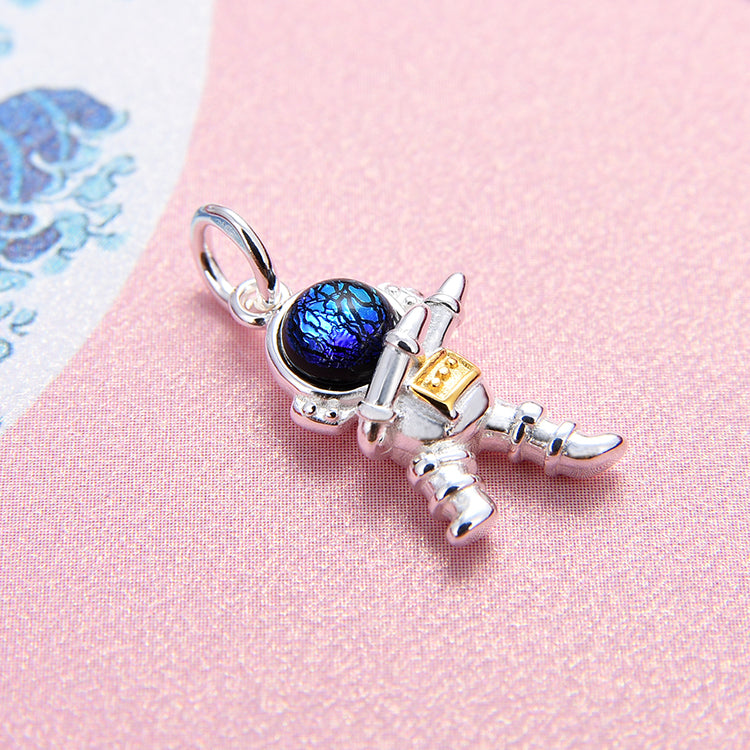 Sterling Silver Astronaut Charm Pendant S925 Finding