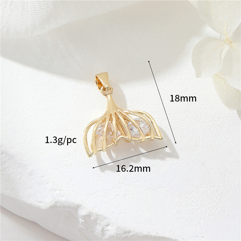 2 Blumen Katze Sonne Schmetterling Herz Meerjungfrau Rechteck Charm Anhänger Strass verziert 14K GF